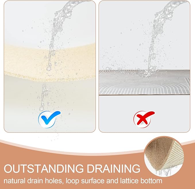 Joyhalo Bathtub Mat Non Slip, Bath Mat for Tub, Shower Mats for Inside Shower, 17x24 Inch, PVC Loofah Bathroom Mats for Wet Areas, Quick Drying, Beige