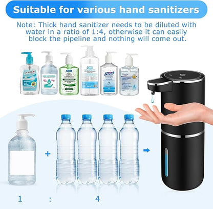 2 Pack Automatic Soap Dispenser,Automatic Liquid Soap Dispenser Touchless,12.8oz/380ml USB Rechargeabled Wall Mounted Smart Soap Dispensers for Bathroom Kitchen Dish Soap(Black)
