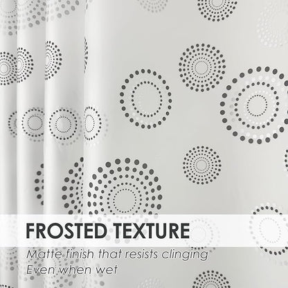 Plastic Shower Curtain Liner, Waterproof Printed PEVA Shower Curtain with Design, Silver Dots Pattern, Rustproof Grommets, Standard Size 70x72 Bathtub Curtain for Bathroom (Pack of 1)