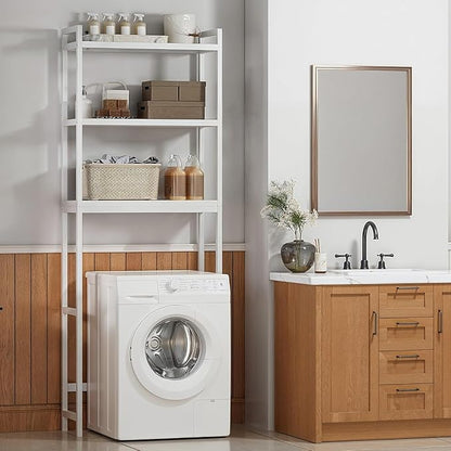 Gizoon 3 Tier Over The Toilet Storage Cabinet, Bamboo Bathroom Over Toilet Storage with Adjustable Shelves，Space-Saving Freestanding Shelves, 10.24"D x 24.8"W x 66.93"H, for Bathroom, Laundry Rooms