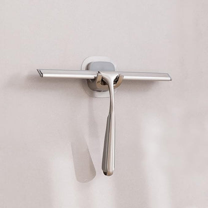 Shower Squeegee for Shower Doors 10 Inch Bathroom Squeegee for Windows,Kitchen,Mirror and Car Glass, Stainless Steel with Adhesive Hook