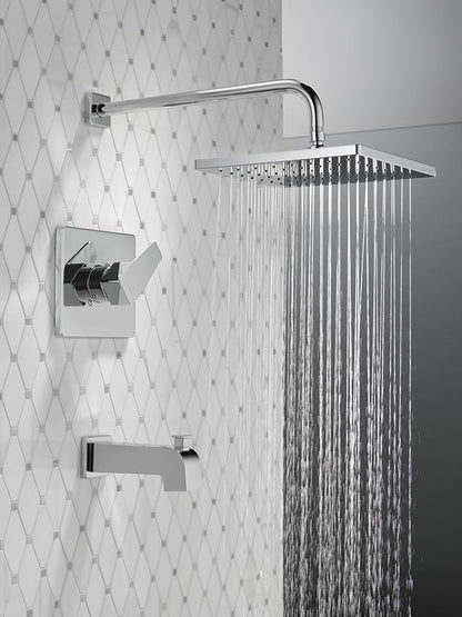 Delta Faucet Modern Raincan Square Single-Function Tub and Shower Trim Kit, Tub Faucet Set, Rainfall Shower Head, Delta Shower Trim Kit, Chrome T14468-PP (Valve Not Included)