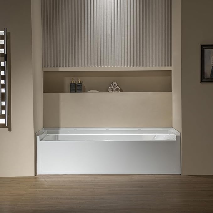 WOODBRIDGE 60” x 32” Alcove Soaking Bathtub in white with Left-Hand Drain Hole