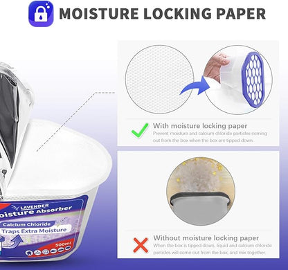 Vacplus Moisture Absorbers, 10.5 Oz Humidity Absorber Boxes Attracts Extra Moisture from Your Bathroom, Closet, Kitchen & Study, Dehumidifier, Odor Eliminator for Closet (Lavender Scent), 12 Packs