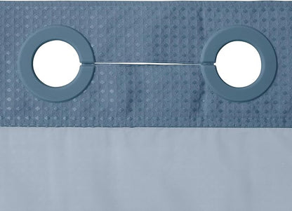 River Dream Blue Shower Curtain No Hooks Required Dotted Waffle Weave Shower Curtain with Snap in Liner - 71W x 74H,Hotel Grade,Spa Like Bath Curtain,Moonlight Blue