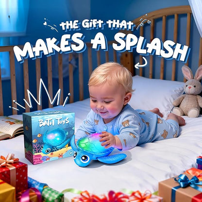 Electric Swimming Turtle Bath Toys - Automatic Swimming with Colorful LED Lights, Rechargeable & Auto Shut-Off, Water Pool Floating Toys for Toddlers Kids Ages 1-3 2-4 4-8