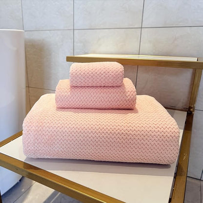 YTYC 29x59 Inch Extra Large Bath Towels Set of 6 Quick Dry Super Soft Microfiber Towels for Bathroom 80% Polyester (Pink,6)