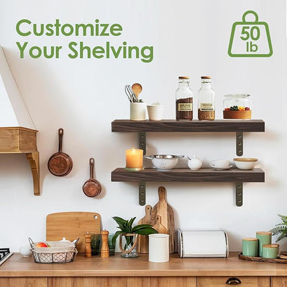 Towel Racks for Bathroom-Wall Mounted Floating Shelves for Wall Bathroom Bedroom Kitchen Living Room, Hanging Book Shelves Decor Bathroom Organizer, 16 inch Solid Wood, Carbonized Rustic Brown