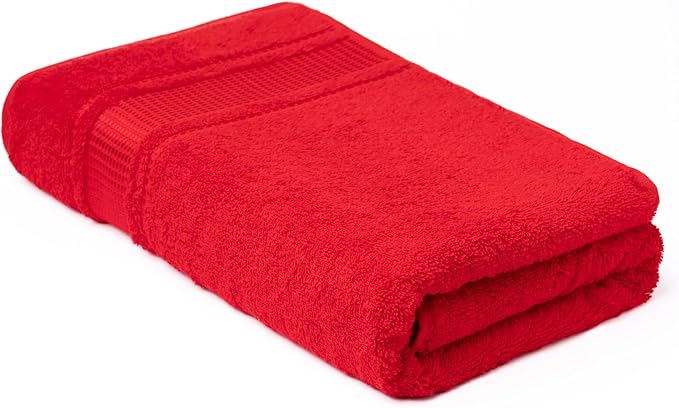 Melissa Linen, 8 Piece Towel Set, 2 Bath Towel 2 Hand Towel 4 Fingertip Red Towels, 100% Turkish Cotton Towels for Bathroom and Kitchen, Absorbent, Quick Dry, Durable and Soft Shower Towel