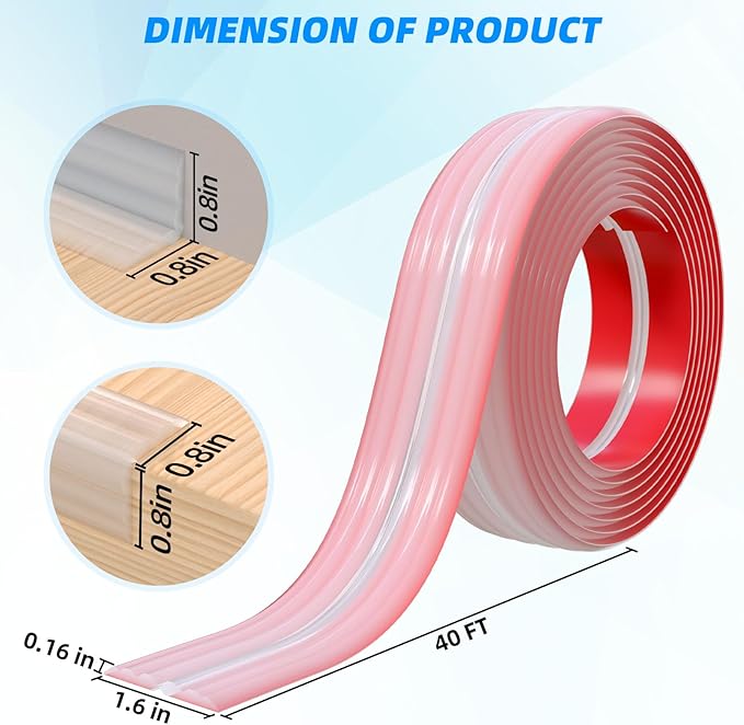 40FT Flexible Wall Corner Protector Moulding Trim, Peel and Stick Inside & Outside Wall Corner Guards Edge Protector,Self Adhesive Molding Trim Strip for Edge Ceiling