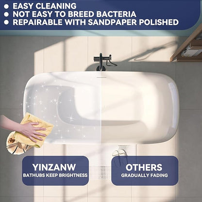67" Acrylic Free Standing Tub, Stand Alone Tub, Freestanding Bathtub, Soaking Bathtub, cUPC Certified, PE(Glossy White)