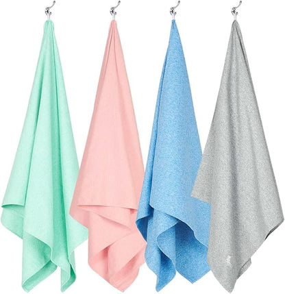 Dock & Bay Beach Towel - Quick Dry, Sand Free - Compact, Lightweight - 100% Recycled - Includes Bag - Essential - Mountain Grey - Extra Large (200x90cm, 78x35)