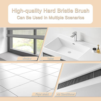 5PCS Crevice Cleaning Brush,Gap Cleaning Brush, Slim Flat Curved Brush for Narrow Gaps,Deep Crevices and Small Spaces,Hard Bristle Brush,Easy to Clean, No Residue, Kitchen & Bathroom Cleaning
