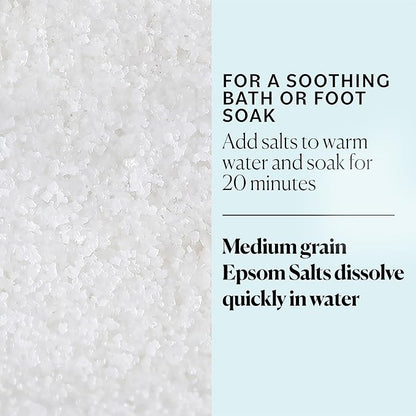 Sky Organics - Epsom Salt Bath Soak, 5 lbs - Magnesium Sulfate USP - 100% Pure, Medium Grain - Unscented - Soaking Bath Salts - Resealable Bag - Natural, Vegan & Cruelty Free - Self Care - Bath & Feet