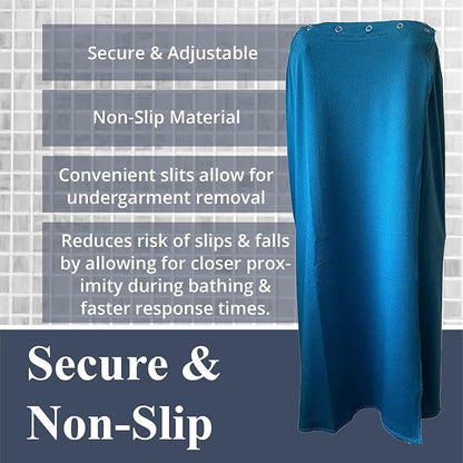 Dignity Bath & Spa Bathing Cover Up for Elderly, Senior or Disabled Women | Provides Privacy & Helps Caregivers with Bathing | Secure & Adjustable | Lightweight, Quick Drying & Non Slip (Women's L/XL)