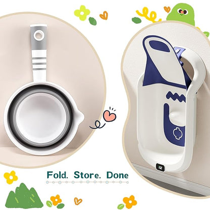 Baby Bathtub,5-in-1 Reclining Baby Bathtub,Baby Bath Tub with Real-Time Thermometer, Adjustable Recline for Custom Comfort for Newborn to Toddler- Ages 9 to 36 Months,Portable Newborn Travel Bath tub
