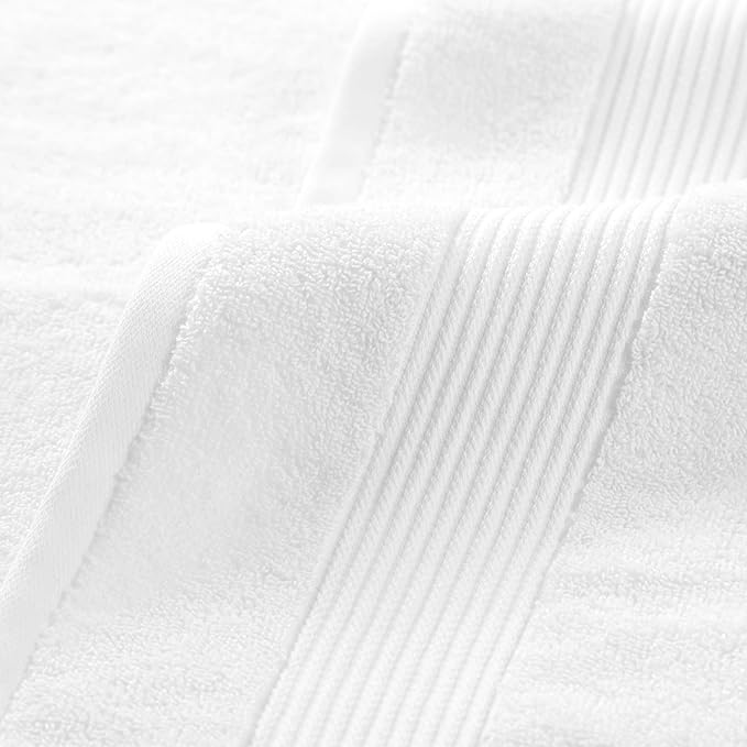 Arkwright Bath Towels Set of 6 - (Case of 36) Super Soft 100% Cotton, 600 GSM Quick Dry & Absorbent, Luxury Bathroom Essentials with 12 Shower Towels, 12 Hand Towels and 12 Washcloths, Dove White