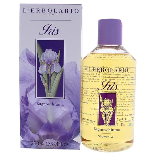 L'Erbolario Shower Gel – Moisturizing Body Wash with Wheat Amino Acids – Softening Floral Body Soap for Silky Skin and Delicate Care - Iris - 8.4 oz