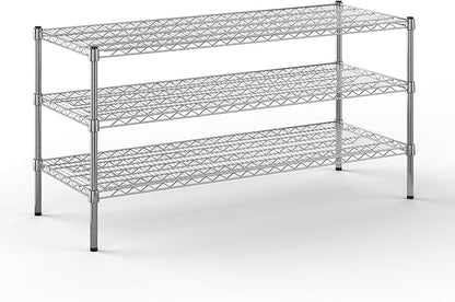 21" Deep x 54" Wide x 27" Height Wire Shelving Kit | 3-Tier | NSF Commercial Storage Rack Unit