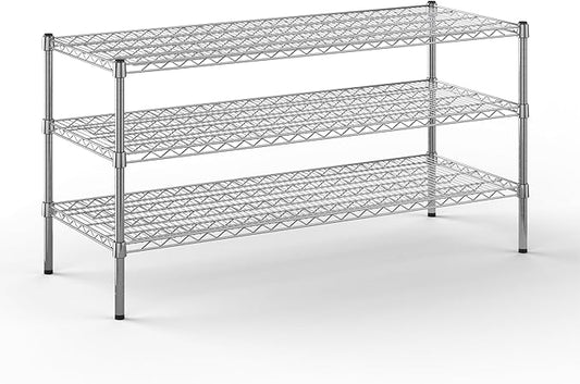 21" Deep x 54" Wide x 27" Height Wire Shelving Kit | 3-Tier | NSF Commercial Storage Rack Unit