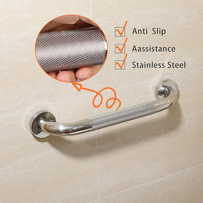 Shower Grab Bar, 2 Pack 16 Inch Bathroom Grab Bar, 304 Stainless Steel 1.25" Diameter Anti-Slip Handicap Grab Bar Support Shower Rail Senior Handrail Shower Safety Bar Handle