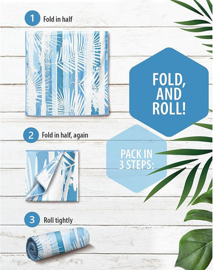 VENTURE 4TH Microfiber Beach Towel: Quick-Dry, Compact, Sand-Free, Absorbent, Sandproof and Lightweight - Perfect for Camping, Beach, and Roadtrips (Ocean Vibe Design | 35x78 inches)