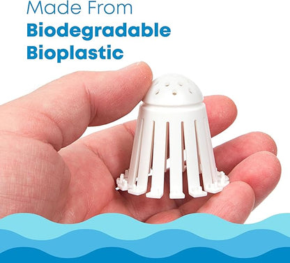 TubShroom Toss 21pk Disposable Bath Tub Drain Strainers - Hair Catcher Snare for Shower Bathtub to Prevent Clogged Drains, Traps Human and Pet Hair, One Year Supply (White)