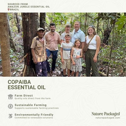 Copaiba Essential Oil - Direct from Amazon Jungle Essential Oils Brazil - Steam Distilled - Aceite de Copaiba for Aromatherapy, Massage, Diffuser, DIY Candle and Soap Making - 22lbs