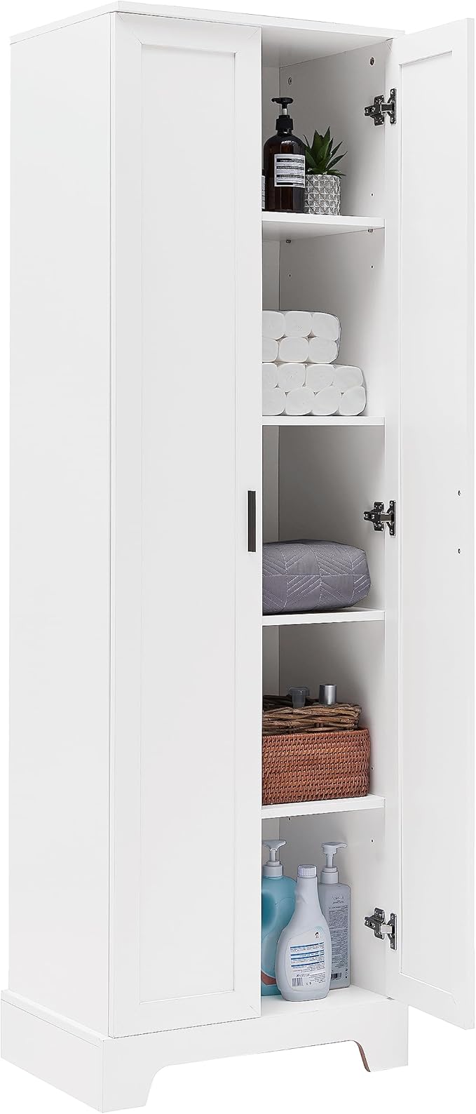 Favfurish 70" Tall Bathroom Storage Cabinet with Doors,Modern Linen Cabinets w/Adjustable Shelves & Anti-Tipping Device,Easy Assembly,Freestanding Organizer for Dining Room,Kitchen,Office,White