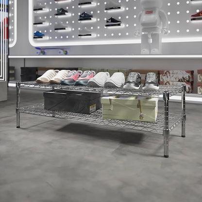 18" Deep x 48" Wide x 14" Height Wire Shelving Kit | 2-Tier | NSF Commercial Storage Rack Unit