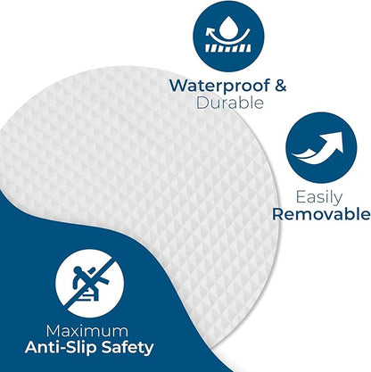 Anti-Slip Shower Stickers - Help Reduce Slipping in Bathtub & Shower, Clear Non-Slip Bath Strips, Strong Adhesive Bathtub Appliques Suitable for Homes with Kids, Adults & Seniors - 24 Pcs - Homergy