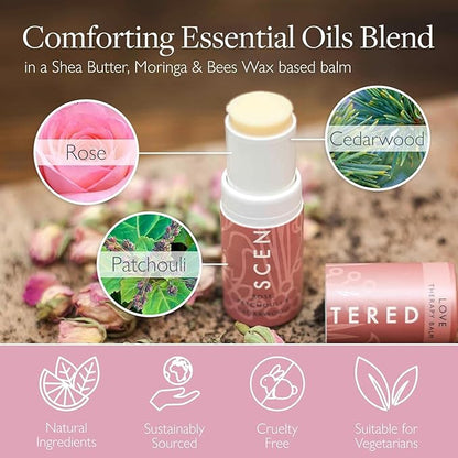 Scentered Aromatherapy Balm Stick - Love - Rose Essential Oils Rub On for Emotional Regulation & Balance - Rose, Cedarwood, Ylang Ylang - Self-Care Stocking Stuffers for Women