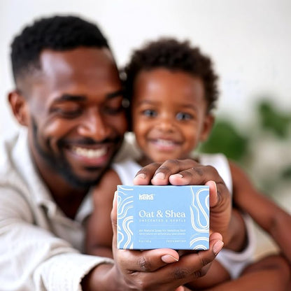 Keika Baby Soap Bar Oat & Shea Unscented for Eczema, Psoriasis, Face, Body, Infant Kids Teens Men Women with Sensitive Skin, 5 oz.