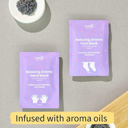 Relaxing Aroma Foot Mask 6 Pairs | Soothes & Restores Tired, Dry Feet | Hydrating Foot Treatment for Cracked Heels & Rough Skin | Home Spa Pedicure Socks | Made In Korea (Lavender)