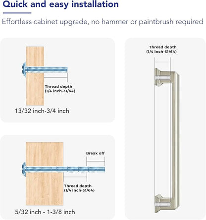 Ravinte Hardware 30 Pack Brushed Nickel Cabinet Pulls, 5 Inch (128mm) Hole Center Zinc Alloy Drawer Handles for Kitchen Cabinets, Cupboards, Dressers, Square Solid Metal Hardware