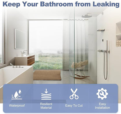4-Pack Frameless Shower Door Bottom Seal for 3/8 Inch Thick Glass Doors – Stop Shower Leaks and Create a Water Barrier (3/8” x 39”)