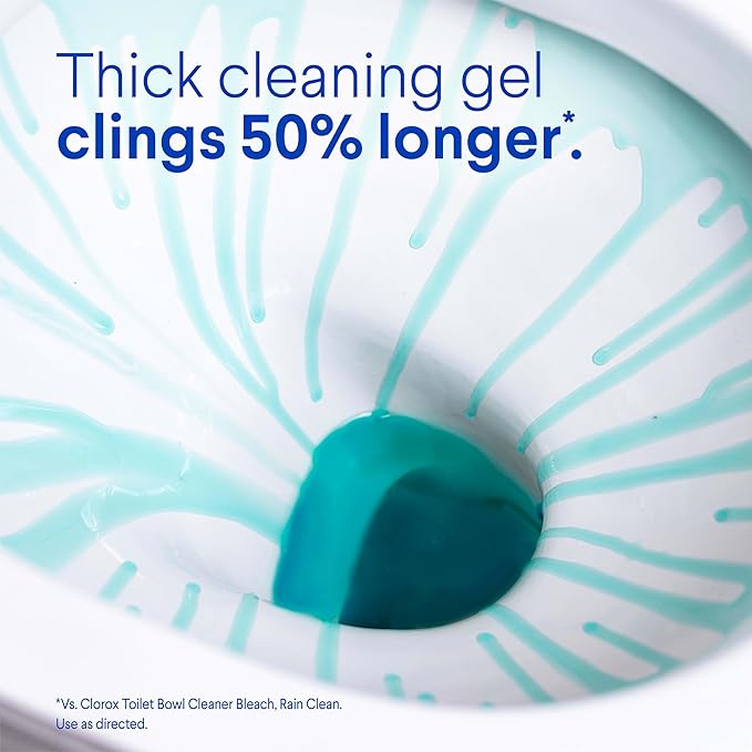CLOROX Toilet Bowl Cleaner Clinging Bleach Gel, Ocean Mist, 24 Fl Oz, Pack of 2 (Package May Vary)