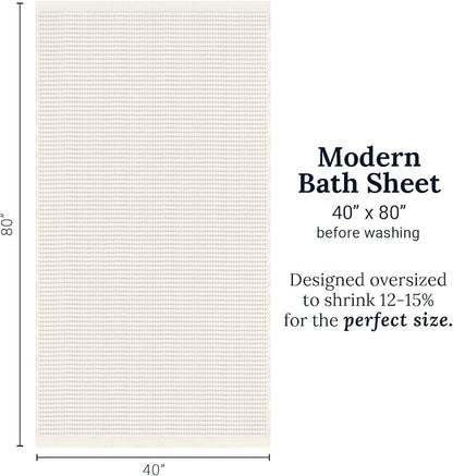 GILDEN TREE Waffle Bath Sheet Quick Dry Towel, Thin Luxury Bath Towels, Bath Sheets 40x80 Large Bath Towels, Modern Style (Cream)