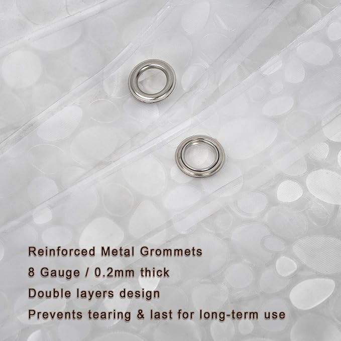 Bostofy Extra Long Shower Curtain Liner, Heavyweight Liner with Magnets and Rust-Proof Metal Grommets, Waterproof Shower Liner for Bathroom, 72' W x 78' H