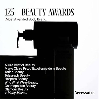 Nécessaire The Body Lotion with Pump – Hinoki Scented Body Moisturizer with Peptides, Niacinamide, Vitamins C/E & Omega 6/9 – Skin-Firming Daily Hydration – Dermatologist-Tested, Vegan – 15.2 oz