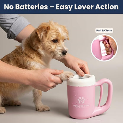 Dog Paw Washer Kit - Includes Paw Cleaner Cup, Towel, Pet Bath Brush & Moisturizing Balm - Dog Foot Washer for Muddy Paws, ideal for Small & Medium Dogs (Pink, Small)