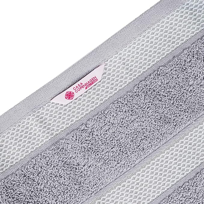 CASA COPENHAGEN, Designed in Denmark, 600 GSM, Hand Towels 16x28 Inches, Set of 10 - Grey Violet, Super Soft and Absorbent, Egyptian Cotton Towels for Bathroom & Kitchen