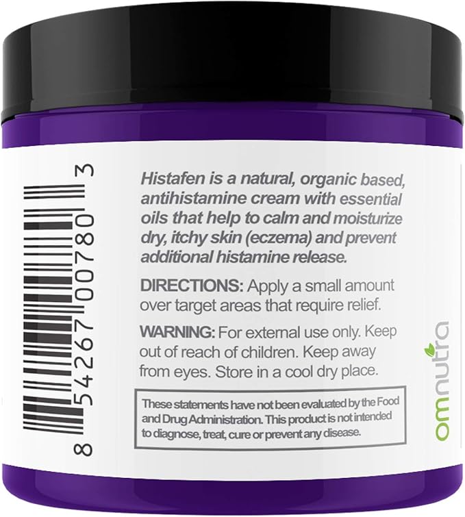 Histafen Antihistamine Itch Calming Cream - 4oz Anti Itch Cream Extra Strength Intensive Healing Lotion Exema Creams for Adults & Kids with Low Diamine Oxidase Dao Enzyme Mast Cell Activating Syndrome