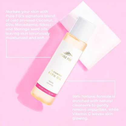 Pure Fiji Bath Oil, Conditioning Body Moisturizer with Natural Ingredients Bath Essential for Women Moisturizing Bath & Body Oil - Guava (8oz/236ml)