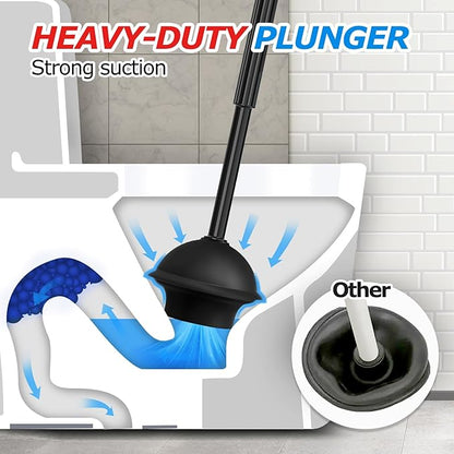 3Pack 2 in 1 Toilet Brush and Plunger Set, Extended Handle Plunger,Toilet Bowl Brush Plunger Set,Bathroom Cleaning Tools,Toilet Brush Plunger Combo,Cleaning Brush,Cleaning Supplies (21inch)