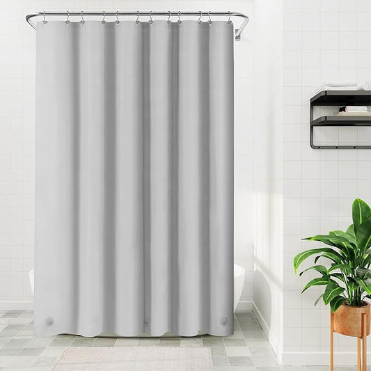 Barossa Design Gray Silver Long Shower Curtain Liner 78" Height - 3 Magnets & Waterproof Lightweight PEVA Shower Liner for Bath Tub, PVC Free, Metal Grommets, Silver Gray, 72x78