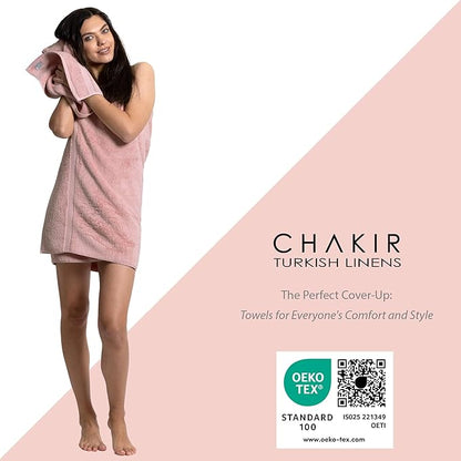 Chakir Turkish Linens, 100% Cotton Premium Quality Turkish Bath Sheets (35''x70'' Large Bath Sheet Towels - Pink)