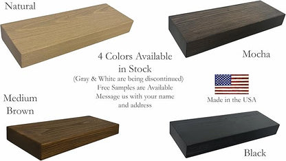 joelsantiques 60 Inch Wooden Floating Shelves for Wall - 60x10x2 in - Made of Natural Wood - Long Heavy Duty Rustic Wall Shelves for Bedroom - Perfect for Living Room, Kitchen - Medium Brown