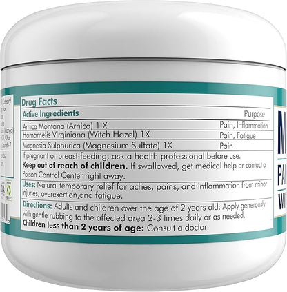 MARS WELLNESS MG+ Hemp Pain Cream (4 oz) - Magnesium & Arnica Cream - 5 Pack