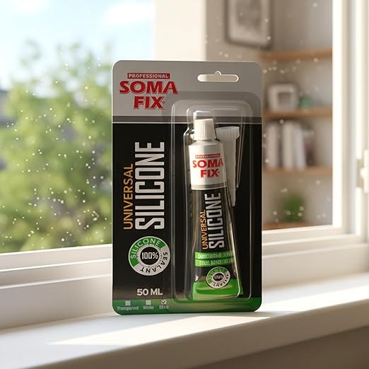 Silicone Caulk - Squeeze Tube Silicone Sealant for Wood, Kitchen, Bathroom, Sink, and Windows - Multi-Purpose & Waterproof (Black)